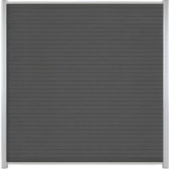 Outlet C-Wood Zelfbouw schutting composiet Rhombus Triple rock grey - blank alu accessoires (180 x 200 cm)
