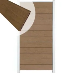 Discount C-Wood Zelfbouw schutting composiet Mix & Match bruinvlam - wit accessoires (90 x 180 cm)