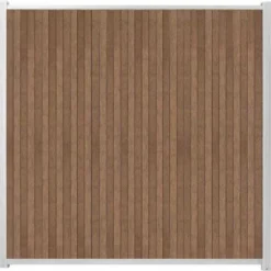Sale C-Wood Zelfbouw schutting verticaal Rhombus Triple bruin gevlamd - wit alu accessoires (170 x 180 cm)
