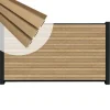 Outlet C-Wood Zelfbouw schutting composiet Rhombus Triple teak - zwart alu accessoires (180 x 90 cm)