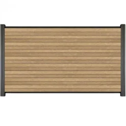 C-Wood Zelfbouw schutting composiet Rhombus Triple teak - antraciet alu accessoires (180 x 90 cm)