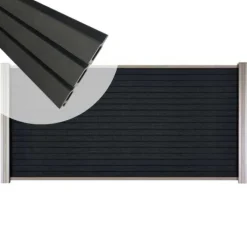 Online C-Wood Zelfbouw schutting composiet Rhombus Triple antraciet - blank alu accessoires (180 x 90 cm)