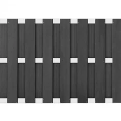 Clearance C-Wood Zelfbouw schutting composiet Bari antraciet met blank alu accessoires (180 x 123 cm)