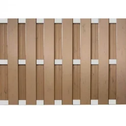 Best C-Wood Zelfbouw schutting composiet Bari bruin gevlamd met blank alu accessoires (180 x 123 cm)