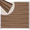 Discount C-Wood Zelfbouw schutting composiet Rhombus Triple bruin gevlamd - wit alu accessoires (180 x 180 cm)