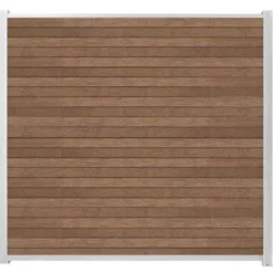 Discount C-Wood Zelfbouw schutting composiet Rhombus Triple bruin gevlamd - wit alu accessoires (180 x 180 cm)