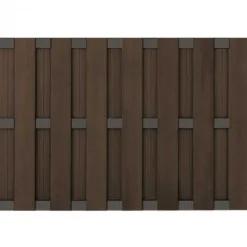 Hot C-Wood Zelfbouw schutting composiet Bari donkerbruin met antra alu accessoires (180 x 123 cm)