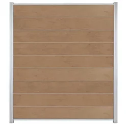 Hot C-Wood Zelfbouw schutting composiet Modular teak - blank alu accessoires (180 x 200 cm)