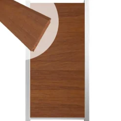 Discount C-Wood Zelfbouw schutting hardhout Mix & Match Bamboe - wit alu accessoires (90 x 180 cm)