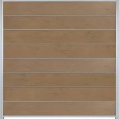 Outlet C-Wood Zelfbouw schutting composiet Modular bruin gevlamd - blank alu accessoires (180 x 200 cm)