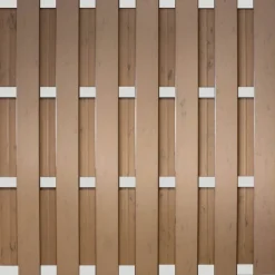 Best C-Wood Zelfbouw schutting composiet Bari bruin gevlamd met blank alu accessoires (180 x 180 cm)