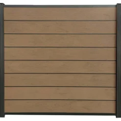 C-Wood Zelfbouw schutting composiet Modular bruin gevlamd - antraciet alu accessoires (180 x 200 cm)