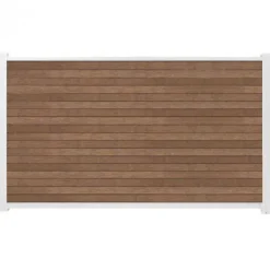 Outlet C-Wood Zelfbouw schutting composiet Rhombus Triple bruin gevlamd - wit alu accessoires (180 x 90 cm)