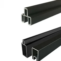 Discount C-Wood Zelfbouw schutting composiet Modular antraciet - antraciet alu accessoires (180 x 180 cm)