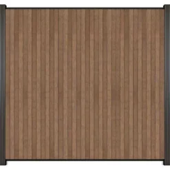 Clearance C-Wood Zelfbouw schutting verticaal Rhombus Triple bruin gevlamd - antraciet alu accessoires (170 x 180 cm)