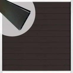 New C-Wood Zelfbouw schutting composiet Mix & Match antraciet - wit alu accessoires (180 x 180 cm)