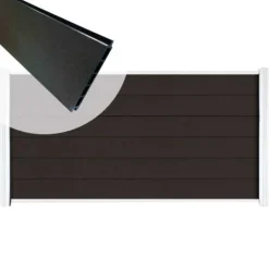 Outlet C-Wood Zelfbouw schutting composiet Mix & Match antraciet - wit alu accessoires (180 x 90 cm)