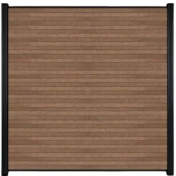 Online C-Wood Zelfbouw schutting composiet Rhombus Triple bruin gevlamd - zwart alu accessoires (180 x 200 cm)