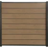 Clearance C-Wood Zelfbouw schutting composiet Modular bruin gevlamd - antraciet alu accessoires (180 x 180 cm)
