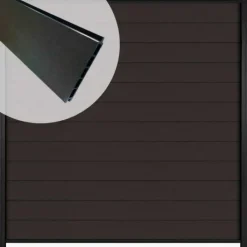 Discount C-Wood Zelfbouw schutting composiet Mix & Match antraciet - zwart alu accessoires (180 x 180 cm)