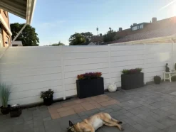 C-Wood Zelfbouw schutting composiet Modular wit - blank alu accessoires (180 x 200 cm)