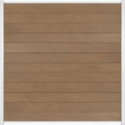 Discount C-Wood Zelfbouw schutting composiet Mix & Match bruinvlam - wit alu accessoires (180 x 180 cm)