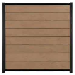 Sale C-Wood Zelfbouw schutting composiet Modular teak - zwart alu accessoires (180 x 180 cm)