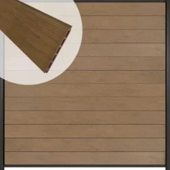 Online C-Wood Zelfbouw schutting composiet Mix & Match bruinvlam - antraciet alu accessoires (180 x 180 cm)