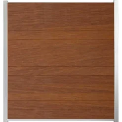 Best C-Wood Zelfbouw schutting hardhout Mix & Match Bamboe - wit alu accessoires (180 x 200 cm)
