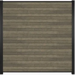 Discount C-Wood Zelfbouw schutting composiet Rhombus Double grijs - zwart alu accessoires (180 x 180 cm)