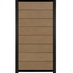 Clearance C-Wood Zelfbouw schutting composiet Modular bruin gevlamd - zwart alu accessoires (90 x 180 cm)