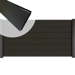 Sale C-Wood Zelfbouw schutting composiet Mix & Match antraciet - antraciet alu accessoires (180 x 90 cm)