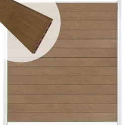 C-Wood Zelfbouw schutting composiet Mix & Match bruinvlam - wit alu accessoires (180 x 200 cm)