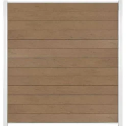 C-Wood Zelfbouw schutting composiet Mix & Match bruinvlam - wit alu accessoires (180 x 200 cm)