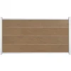 Hot C-Wood Zelfbouw schutting composiet Modular bruin gevlamd - wit alu accessoires (180 x 97 cm)