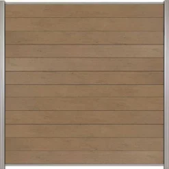 Outlet C-Wood Zelfbouw schutting composiet Mix & Match bruinvlam - blank alu accessoires (180 x 180 cm)