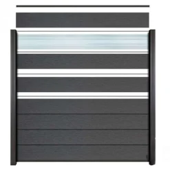 Sale Elephant Deco lamel antraciet hardglas Modular systeem met antraciet frame (180 x 21 cm)