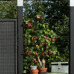 Online Plus Danmark Draadmat staal - Cubic recht zwart (90 x 140 cm)