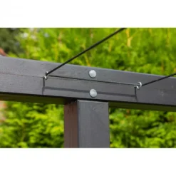 Online Plus Danmark Droogrek hout - inclusief waslijn zwart 400 x 90 x 185 cm