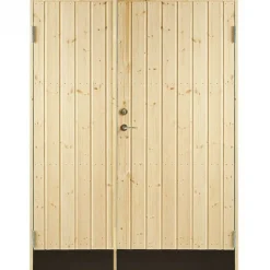 Best Plus Danmark Dubbele dichte deur incl. kozijn - Rechtsdraaiend - Onbehandeld - 127,8 x 197,8 cm