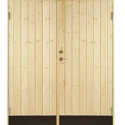 Outlet Plus Danmark Dubbele dichte deur incl. kozijn - Rechtsdraaiend - Onbehandeld - 151,2 x 197,8 cm