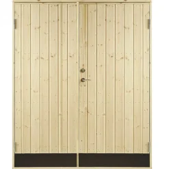 Outlet Plus Danmark Dubbele dichte deur incl. kozijn - Rechtsdraaiend - Onbehandeld - 151,2 x 187,8 cm
