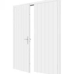 New TrendHout Dubbele plaatdeur met kozijn - wit - 930 x 2115 mm incl. beslag