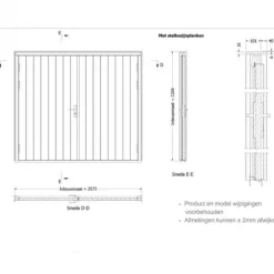 Sale TrendHout Dubbele plaatdeur XL met kozijn - wit - 1200 x 2115 mm incl. beslag