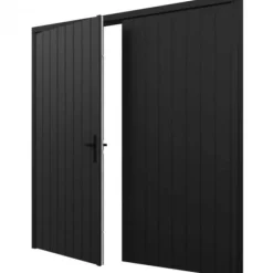 Discount TrendHout Dubbele plaatdeur XL met kozijn - zwart - 1200 x 2115 mm incl. beslag