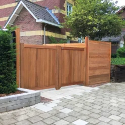Elephant Dubbele poort hardhout bankirai Belmonte met trellis incl. beslag (300 x 180 cm)