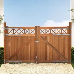 Elephant Dubbele poort hardhout bankirai Belmonte met trellis incl. beslag (300 x 180 cm)