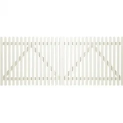 Online Plus Danmark Dubbele poort vuren - Retro rechte poorten wit (300 x 120 cm)