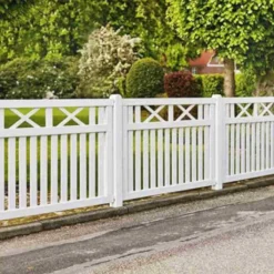 Plus Danmark Dubbele poort vuren - Vinesse rechte poorten wit (300 x 98 cm)