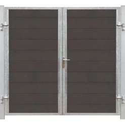 Sale Plus Danmark Dubbele tuindeur composiet Futura antraciet in stalen frame rechts (213 x 180 cm)